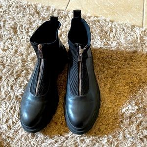 ZARA.  Flat Leather Track Bootie. 9.5US 40EU Used